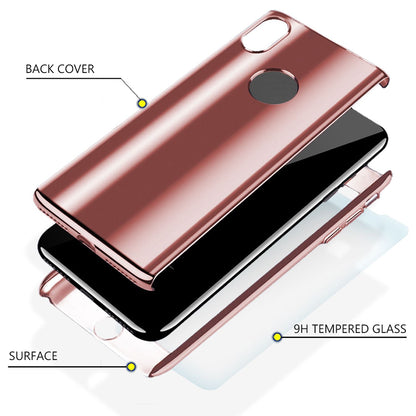 NALIA 360 Grad Handyhülle kompatibel mit Apple iPhone XS Max, Full-Cover & Schutzglas vorne hinten Hülle Doppel-Schutz Dünn Ganzkörper Case Etui Handy-Tasche Bumper & Displayschutz