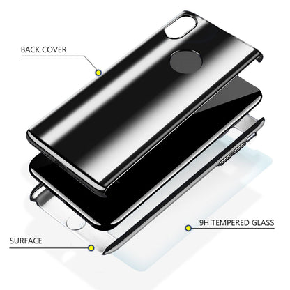 NALIA 360 Grad Handyhülle kompatibel mit Apple iPhone XS Max, Full-Cover & Schutzglas vorne hinten Hülle Doppel-Schutz Dünn Ganzkörper Case Etui Handy-Tasche Bumper & Displayschutz