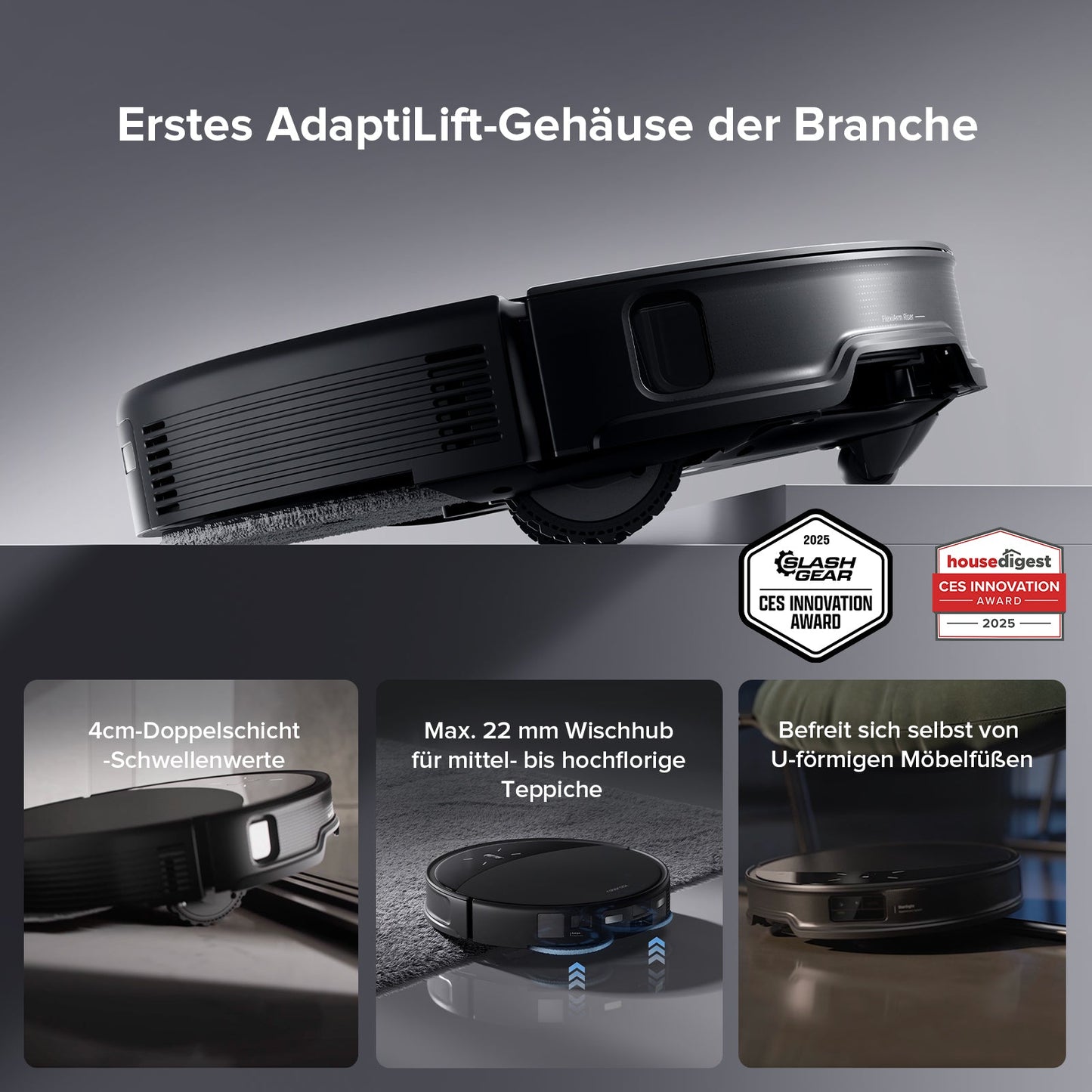 Roborock Saros 10R Saugroboter mit Wischfunktion & abnehmbarem Wischmopp