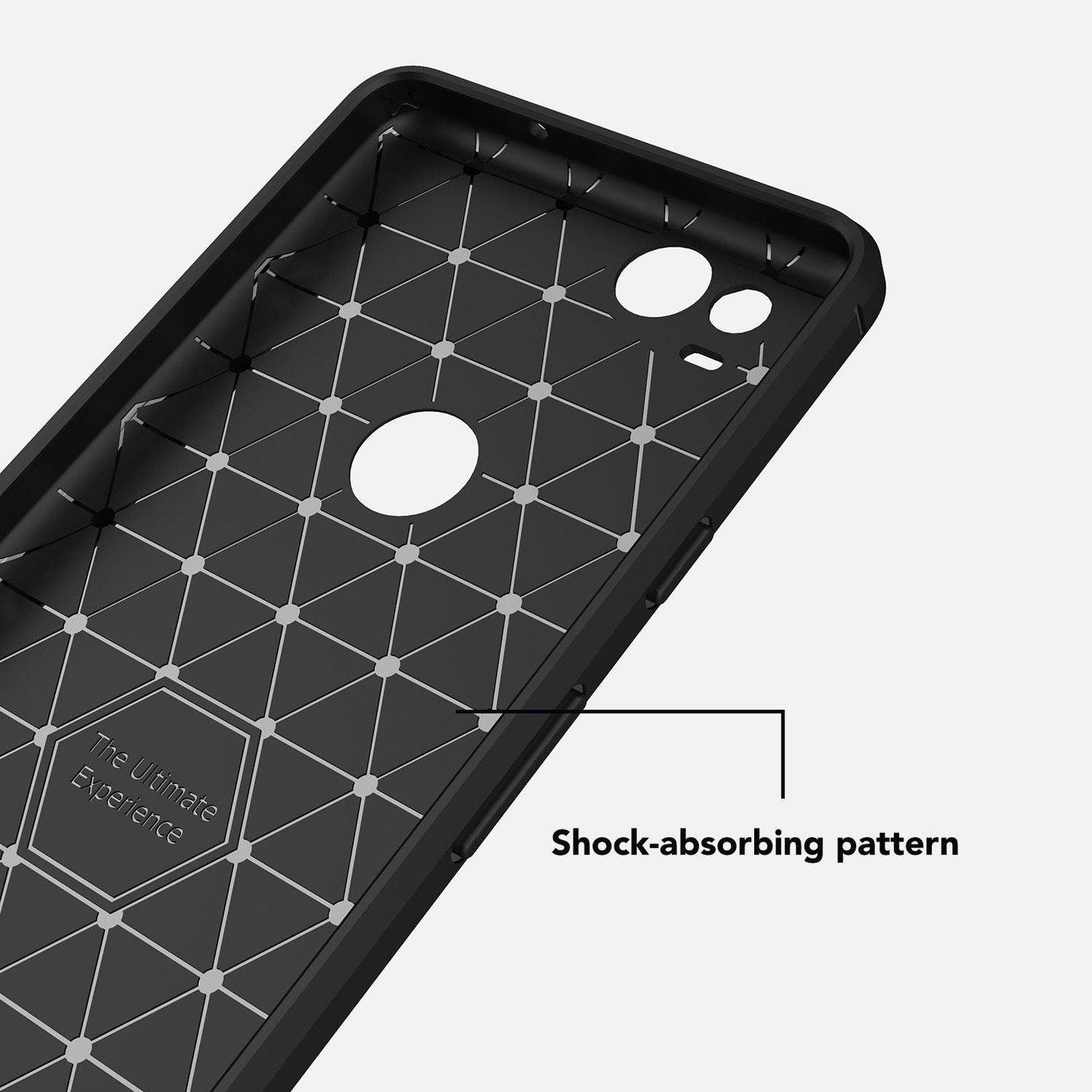 NALIA Silikonhülle für Google Pixel 2 – Rutschfest & Matt – VORTEX (Gebürstete Optik & Carbon Design) – Marke aus Berlin