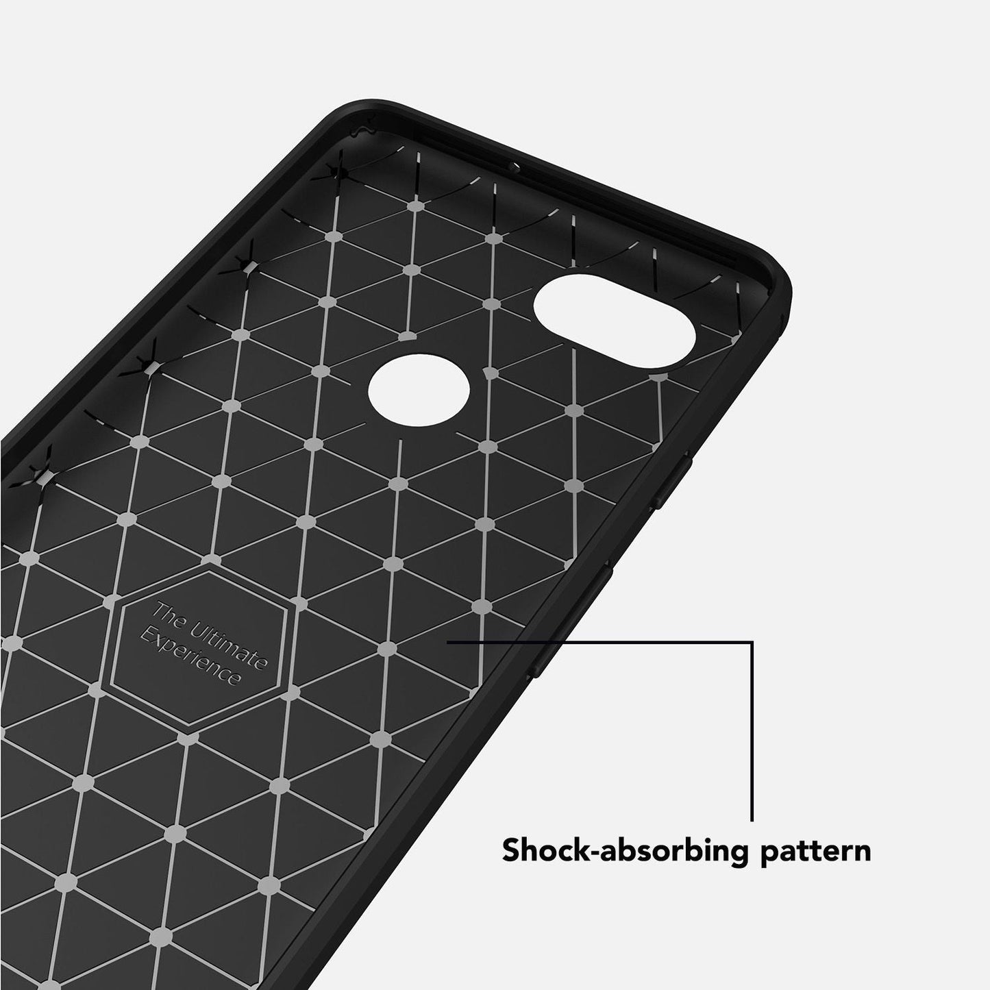 NALIA Silikonhülle für Google Pixel 2 XL – Rutschfest & Matt – VORTEX (Gebürstete Optik & Carbon Design) – Marke aus Berlin