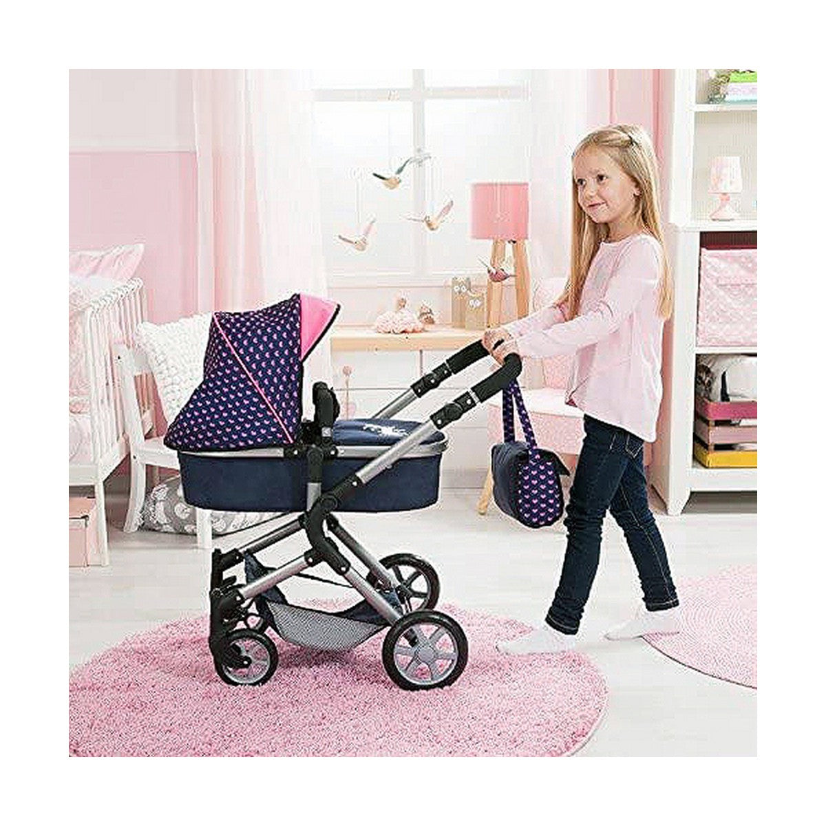 Puppenwägelchen Reig Combi Neo Pro Marineblau 63 cm - Meloni2