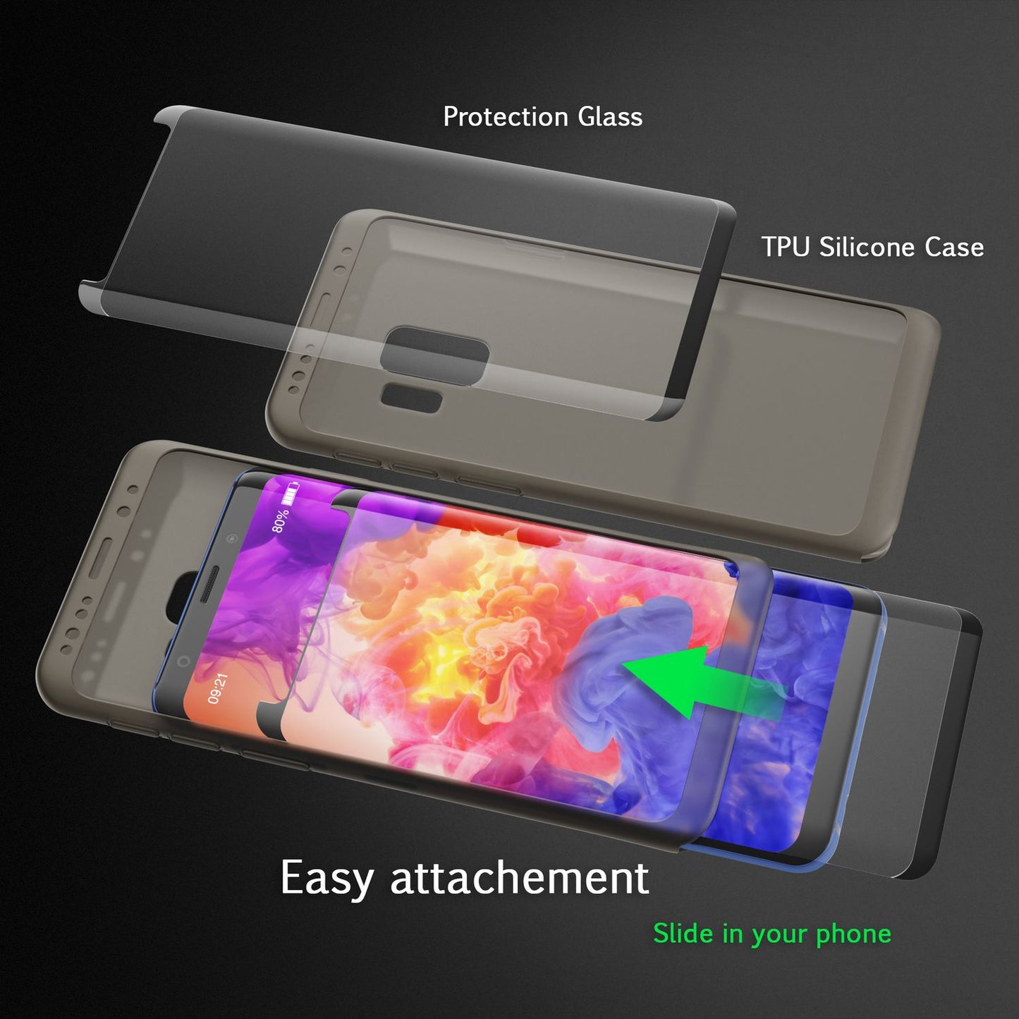 NALIA 360 Grad Hülle kompatibel mit Samsung Galaxy S9, Full Cover Handyhülle mit Schutzglas Doppel-Schutz, Dünnes Case Silikon Etui, Transparenter Displayschutz & Rückseite