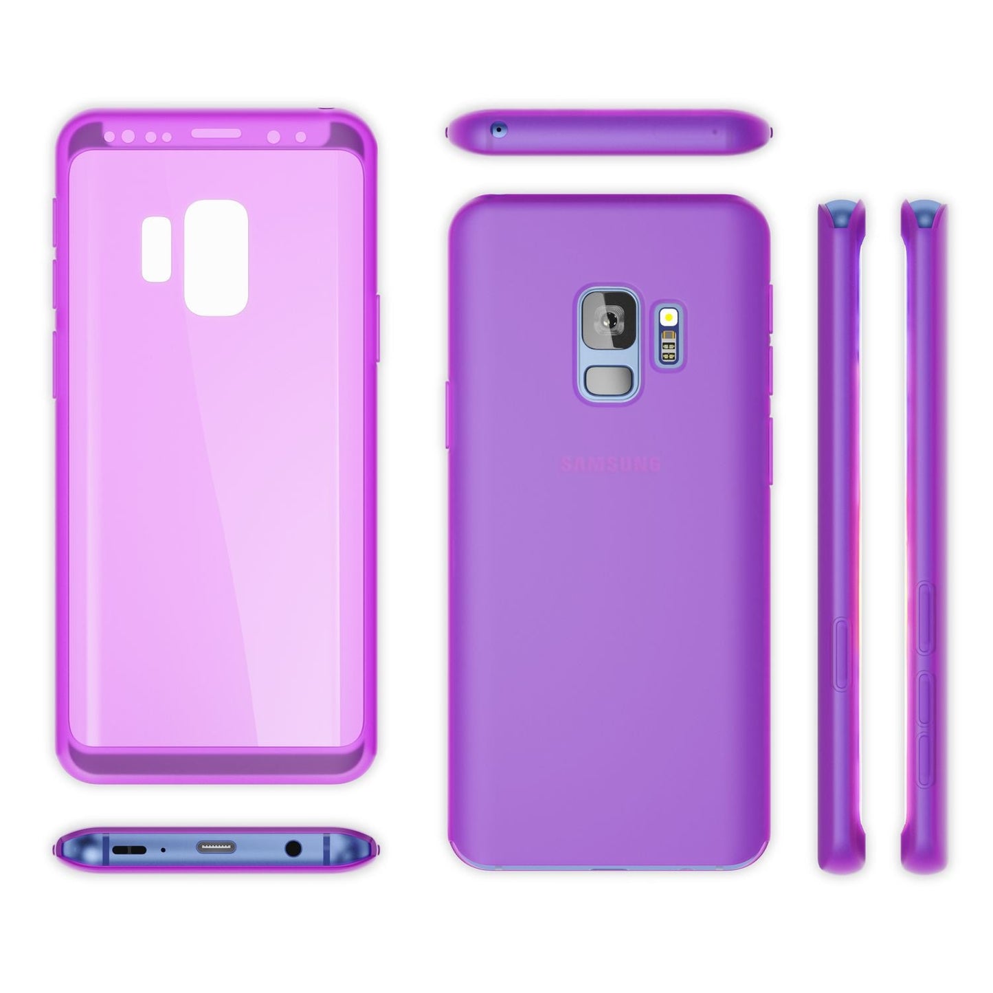 NALIA 360 Grad Hülle kompatibel mit Samsung Galaxy S9, Full Cover Handyhülle mit Schutzglas Doppel-Schutz, Dünnes Case Silikon Etui, Transparenter Displayschutz & Rückseite