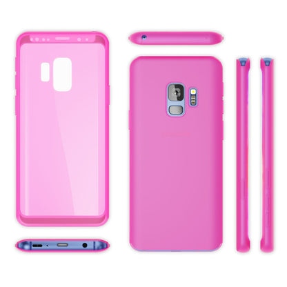 NALIA 360 Grad Hülle kompatibel mit Samsung Galaxy S9, Full Cover Handyhülle mit Schutzglas Doppel-Schutz, Dünnes Case Silikon Etui, Transparenter Displayschutz & Rückseite