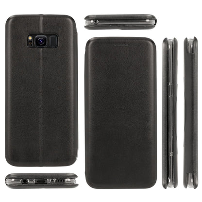 NALIA Klapphülle kompatibel mit Samsung Galaxy S8, Slim Handy-Hülle Flip-Case Kunst-Leder Vegan Cover mit Magnet, Etui Ganzkörper Schutz Dünne Hinten Vorne Rundum Handy-Tasche Bumper - Schwarz