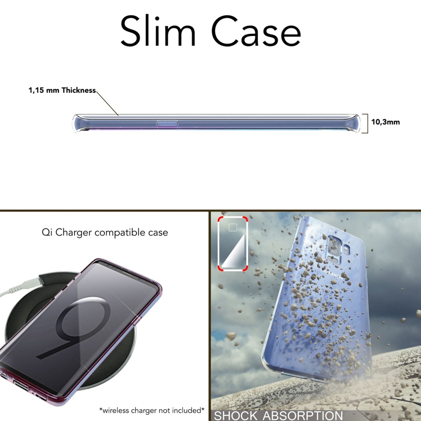 NALIA Handyhülle kompatibel mit Samsung Galaxy S9 Plus, Slim Silikon Motiv Case Schutzhülle Dünn Durchsichtig, Etui Handy-Tasche Back-Cover Transparent Bumper