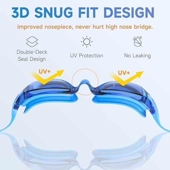 faliring Schwimmbrille Kinder, 2 Stück taucherbrille kinder Junior 3-15 Jahre, Gläsern Wassersport Schwimmbrillen Swimming Goggles Geschenke für Mädchen Jungen