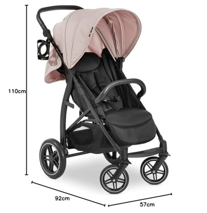 hauck Rapid 4D, Rosa - Kinderbuggy mit Liegefunktion ab Geburt bis 22 kg - UV Schutz 50+ - Klein Zusammenklappbar - Höhenverstellbarer Schieber mit Getränkehalter - Pannensichere Gummi Räder - Meloni2