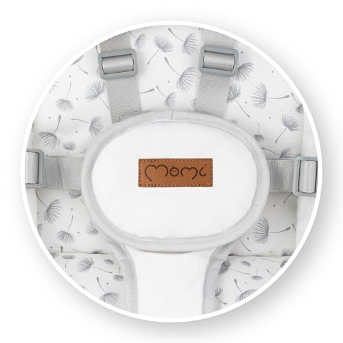 MoMi KENANI baby bouncer for children up to 9 kg, foldable, with remote control &amp; Bluetooth for connecting to a smartphone, battery or power connection, with 5-point safety belt, sun protection, insect net 