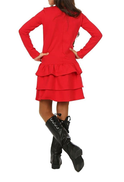 Dykmod Girls Dress Pleated Short Sleeve Long Sleeve Autumn Winter Dresses for Children Festive Winter Dress Flowers Spring Summer Made of Cotton 