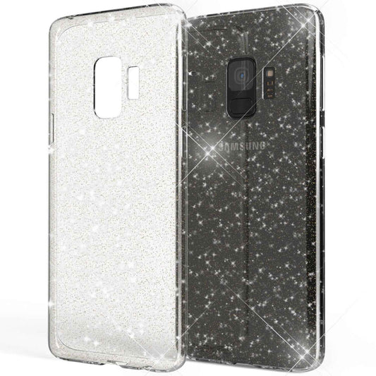 NALIA Glitzerhülle für Samsung Galaxy S9 – Funkelndes Silikon Case – DAZZLIN (Transparent & Stoßfest) – Marke aus Berlin