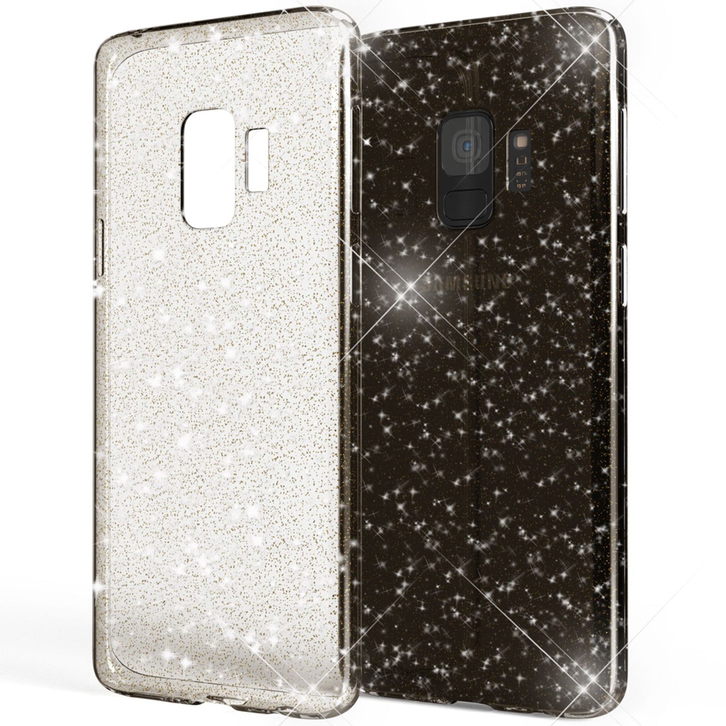 NALIA Glitzerhülle für Samsung Galaxy S9 – Funkelndes Silikon Case – DAZZLIN (Transparent & Stoßfest) – Marke aus Berlin