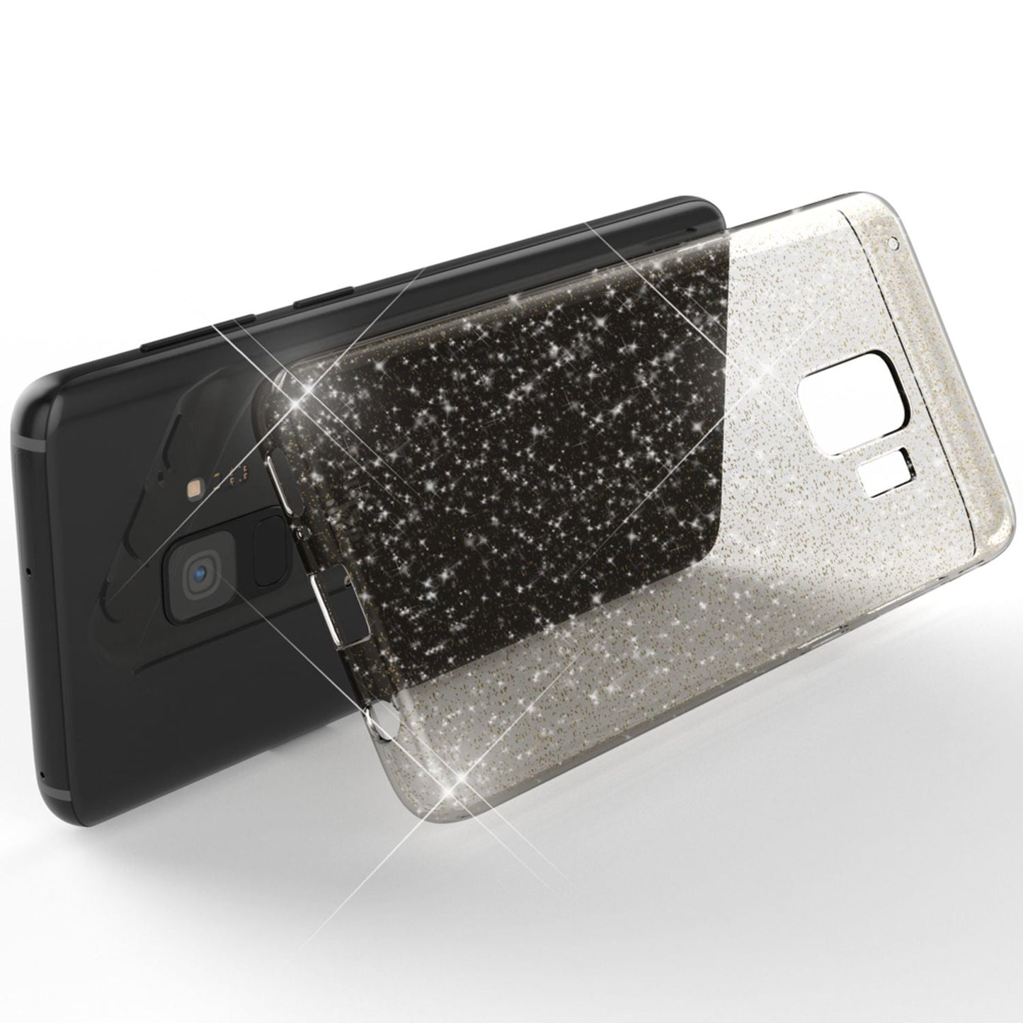 NALIA Glitzerhülle für Samsung Galaxy S9 – Funkelndes Silikon Case – DAZZLIN (Transparent & Stoßfest) – Marke aus Berlin