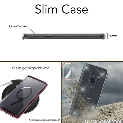 NALIA Glitzerhülle für Samsung Galaxy S9 – Funkelndes Silikon Case – DAZZLIN (Transparent & Stoßfest) – Marke aus Berlin