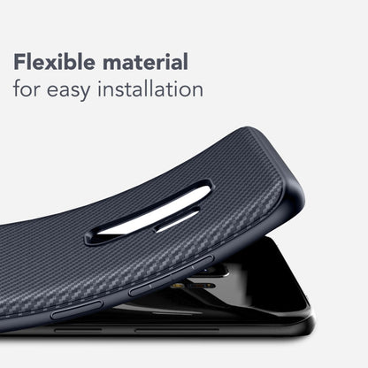 NALIA Silikonhülle für Samsung Galaxy S9 Plus – Rutschfest & Matt – VORTEX (Gebürstete Optik & Carbon Design) – Marke aus Berlin