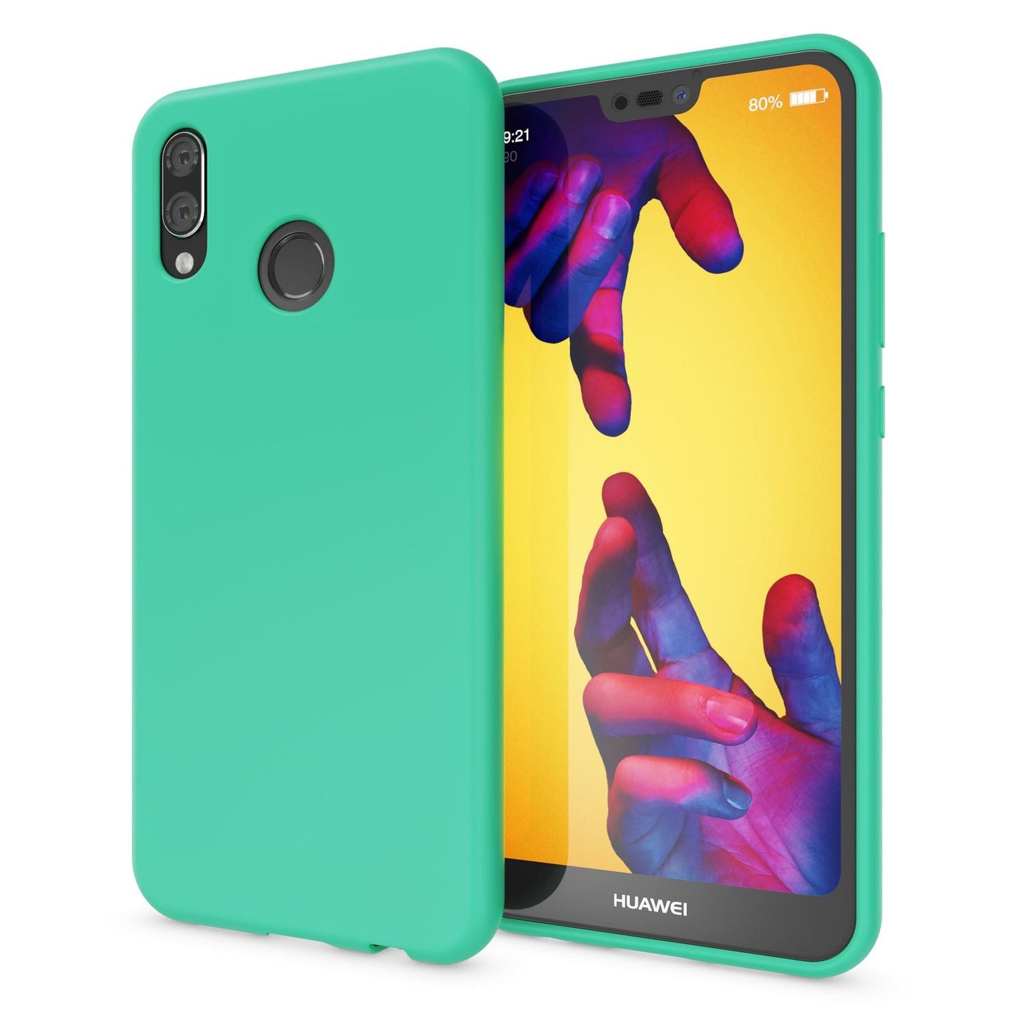 NALIA Neon Silikonhülle für Huawei P20 Lite – Soft-Touch & Signal-Neon – NEONSHOCK (Matte Schutzhülle) – Marke aus Berlin