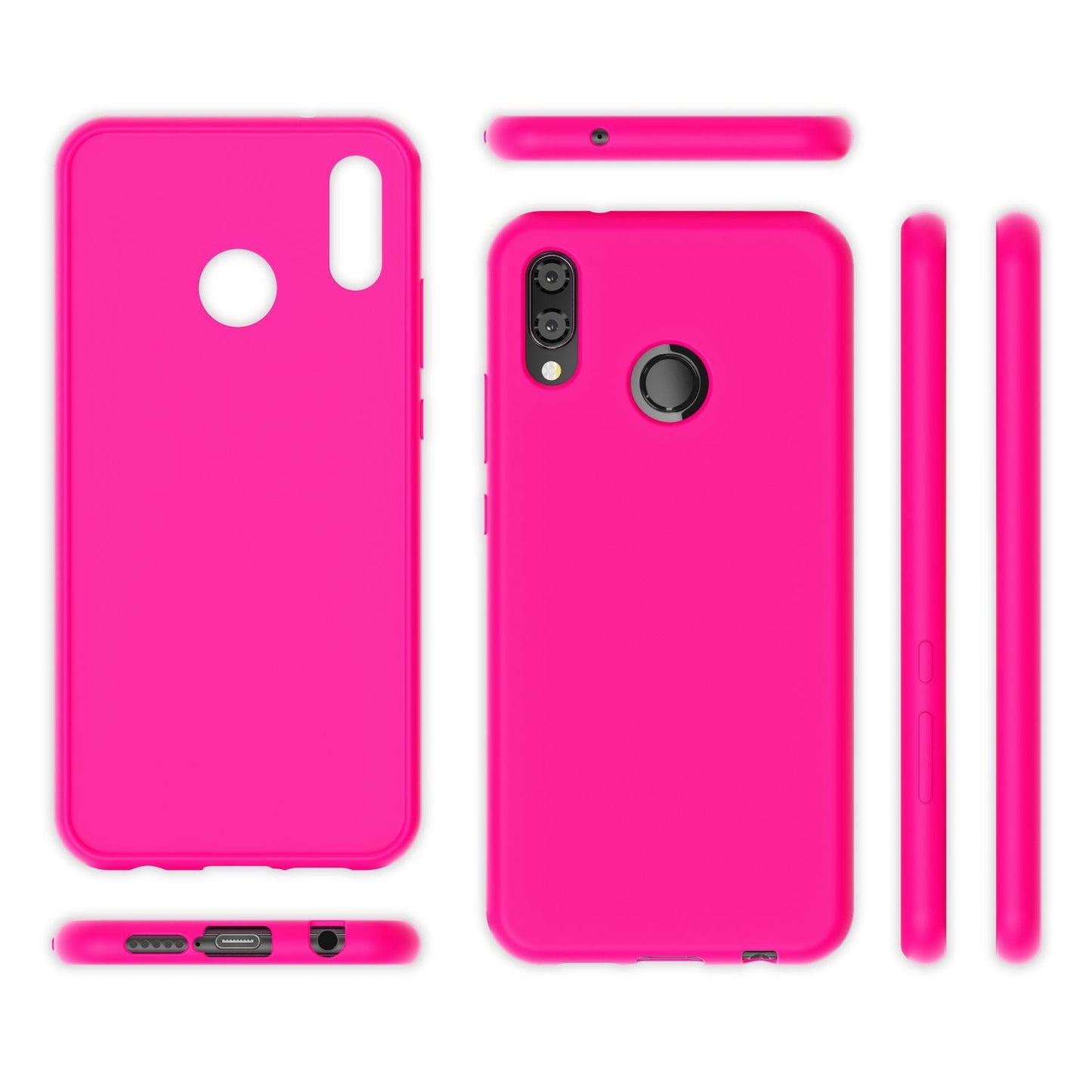 NALIA Neon Silikonhülle für Huawei P20 Lite – Soft-Touch & Signal-Neon – NEONSHOCK (Matte Schutzhülle) – Marke aus Berlin