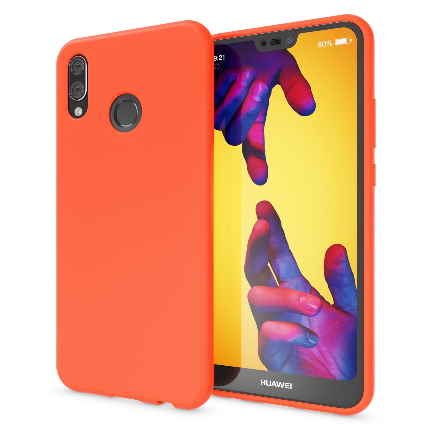 NALIA Neon Silikonhülle für Huawei P20 Lite – Soft-Touch & Signal-Neon – NEONSHOCK (Matte Schutzhülle) – Marke aus Berlin
