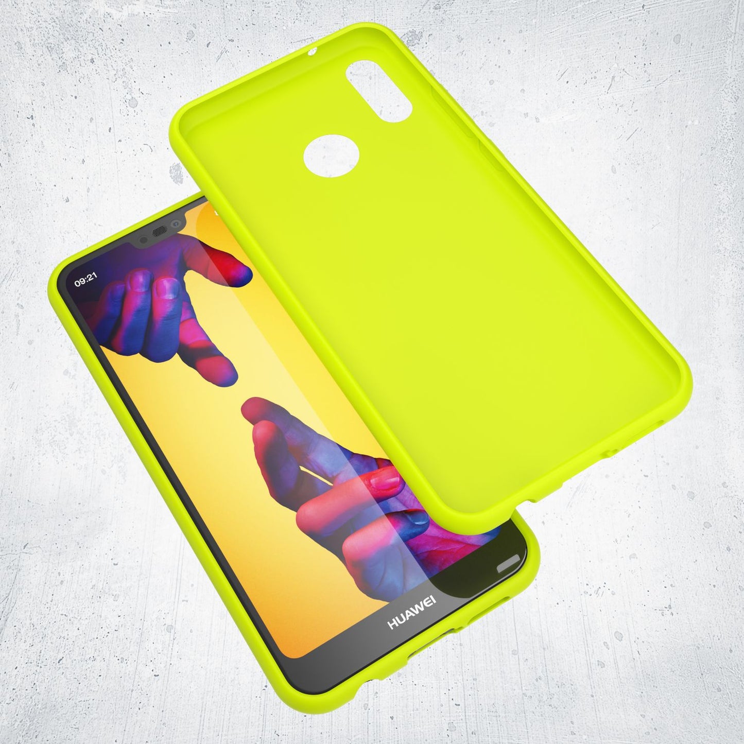 NALIA Neon Silikonhülle für Huawei P20 Lite – Soft-Touch & Signal-Neon – NEONSHOCK (Matte Schutzhülle) – Marke aus Berlin
