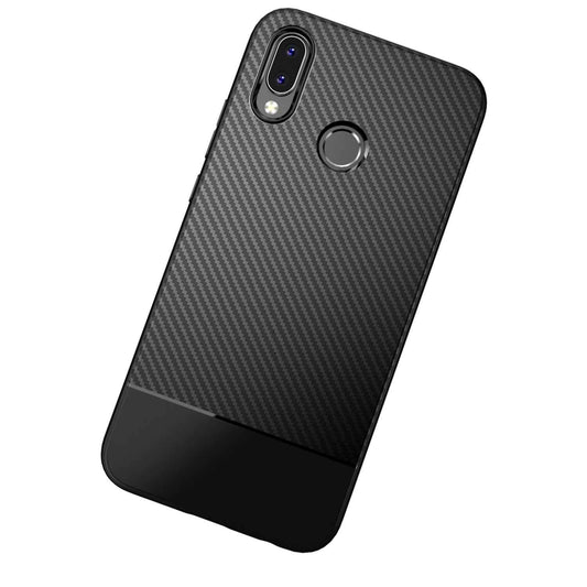 NALIA Silikonhülle für Huawei P20 Lite – Rutschfest & Matt – VORTEX (Gebürstete Optik & Carbon Design) – Marke aus Berlin