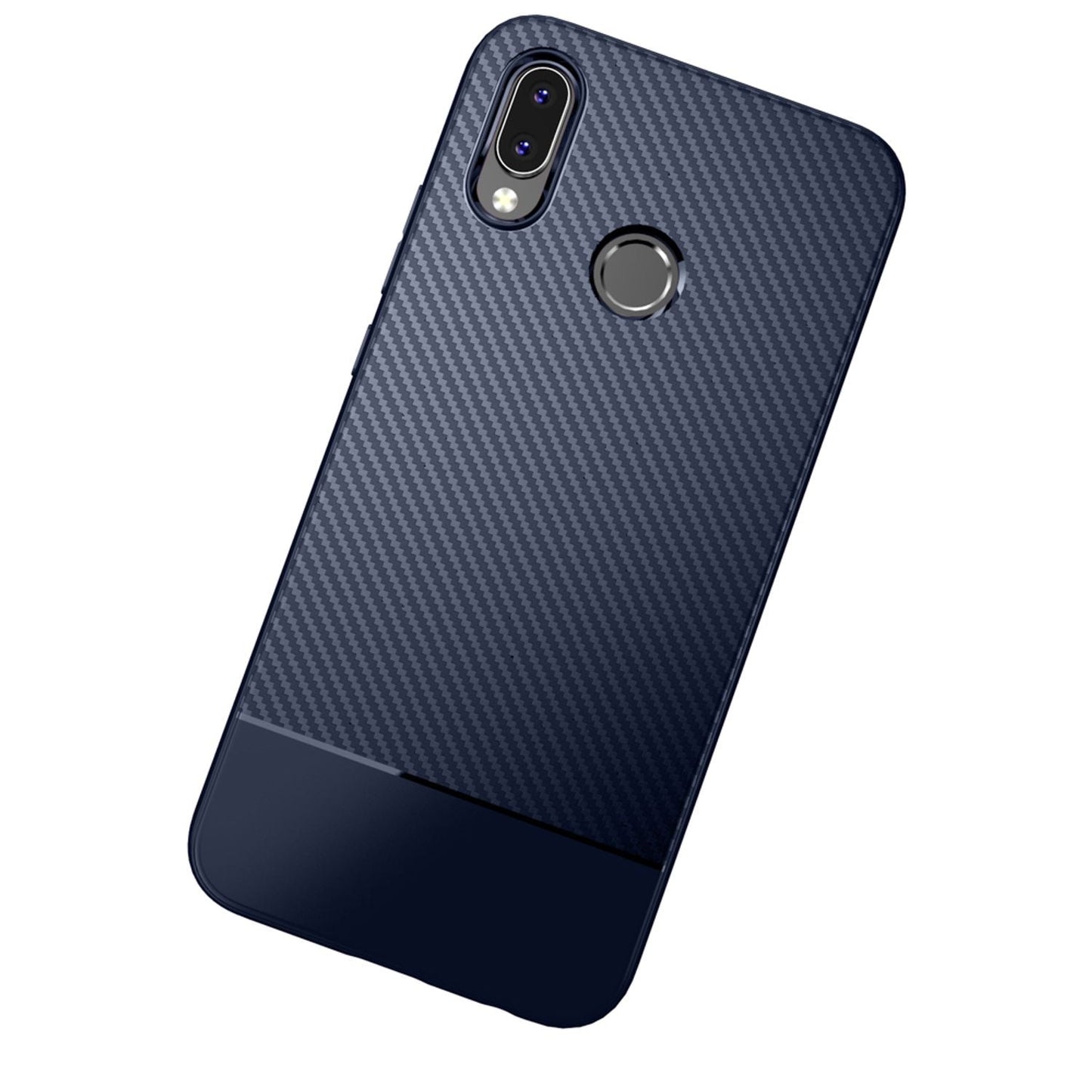 NALIA Silikonhülle für Huawei P20 Lite – Rutschfest & Matt – VORTEX (Gebürstete Optik & Carbon Design) – Marke aus Berlin
