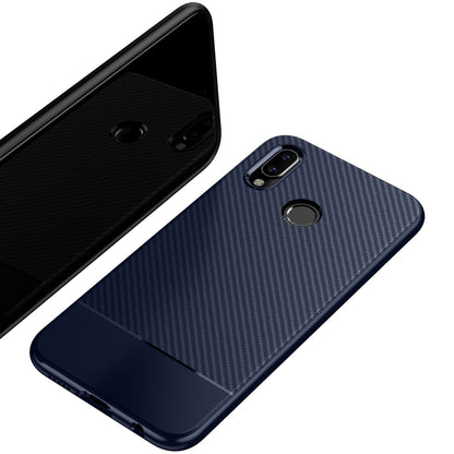 NALIA Silikonhülle für Huawei P20 Lite – Rutschfest & Matt – VORTEX (Gebürstete Optik & Carbon Design) – Marke aus Berlin