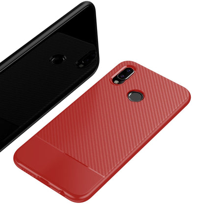NALIA Silikonhülle für Huawei P20 Lite – Rutschfest & Matt – VORTEX (Gebürstete Optik & Carbon Design) – Marke aus Berlin