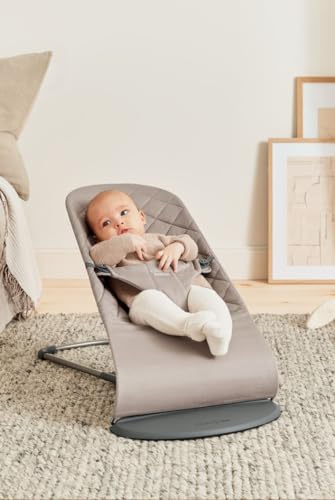 BabyBjörn Bliss Baby Bouncer, Woven, Classic Quilting, Sand Grey 