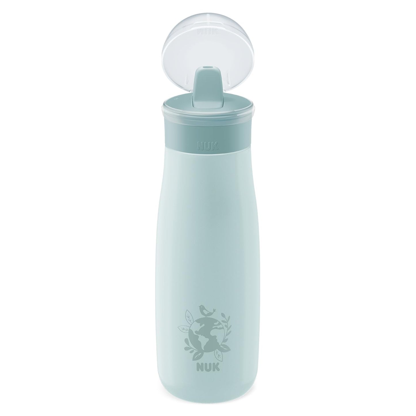 NUK Kiddy Cup Night Trinklernflasche | Schnabeltasse mit Leuchteffekt | 12+ Monate | Auslaufsicher mit harter Trinktülle | Clip und Schutzkappe | BPA-frei | 300 ml | Planeten (blau), 10255678 - Meloni2