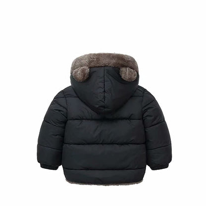 Natashas Baby Children's Winter Jacket Coat with Hood Jacket Warm Baby Cute Plush Bear Ears Boys Girls Cotton Jacket