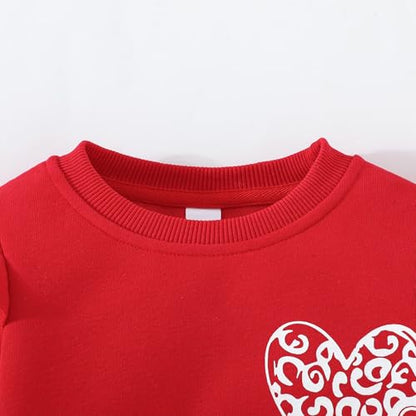 Mädchen Herz Pullover Baumwolle Kinder Valentinstag Sweatshirt Crew Neck Langarm Winter Kleidung Tops 2-7 Jahre