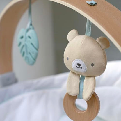 Ingenuity, InLighten Babywippe Babyschaukel mit Lichtern, Nate Bunny, Spielzeugleiste, Vibrationen, Geräuschen, Tummy Time Kissenmatte, bis zu 20 lbs, Neugeborenes+