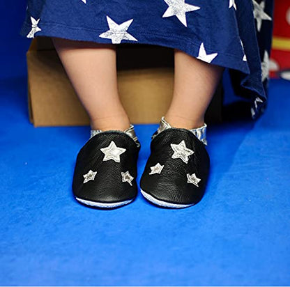 Mejale Leather Baby Shoes First Walking Shoes Crawling Shoes Toddler Children's Shoes Slippers
