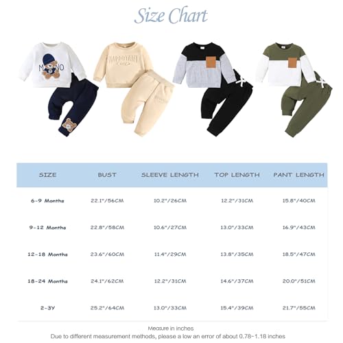 Kleinkind Baby Jungen Outfit Farbblock Brief Druck Sweatshirt Top + Einfache Hose Baby Herbst Frühling 2-teilige Kleidung Set
