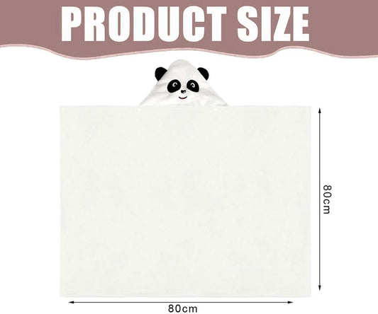 TMRBBesty Baby Bath Towels, Hooded Towel Children, Baby Towels Hood, Hooded Towel, Baby Bath Towel with Hood, Suitable for Children Aged 0-3, Panda Pattern, 80 x 80 cm 