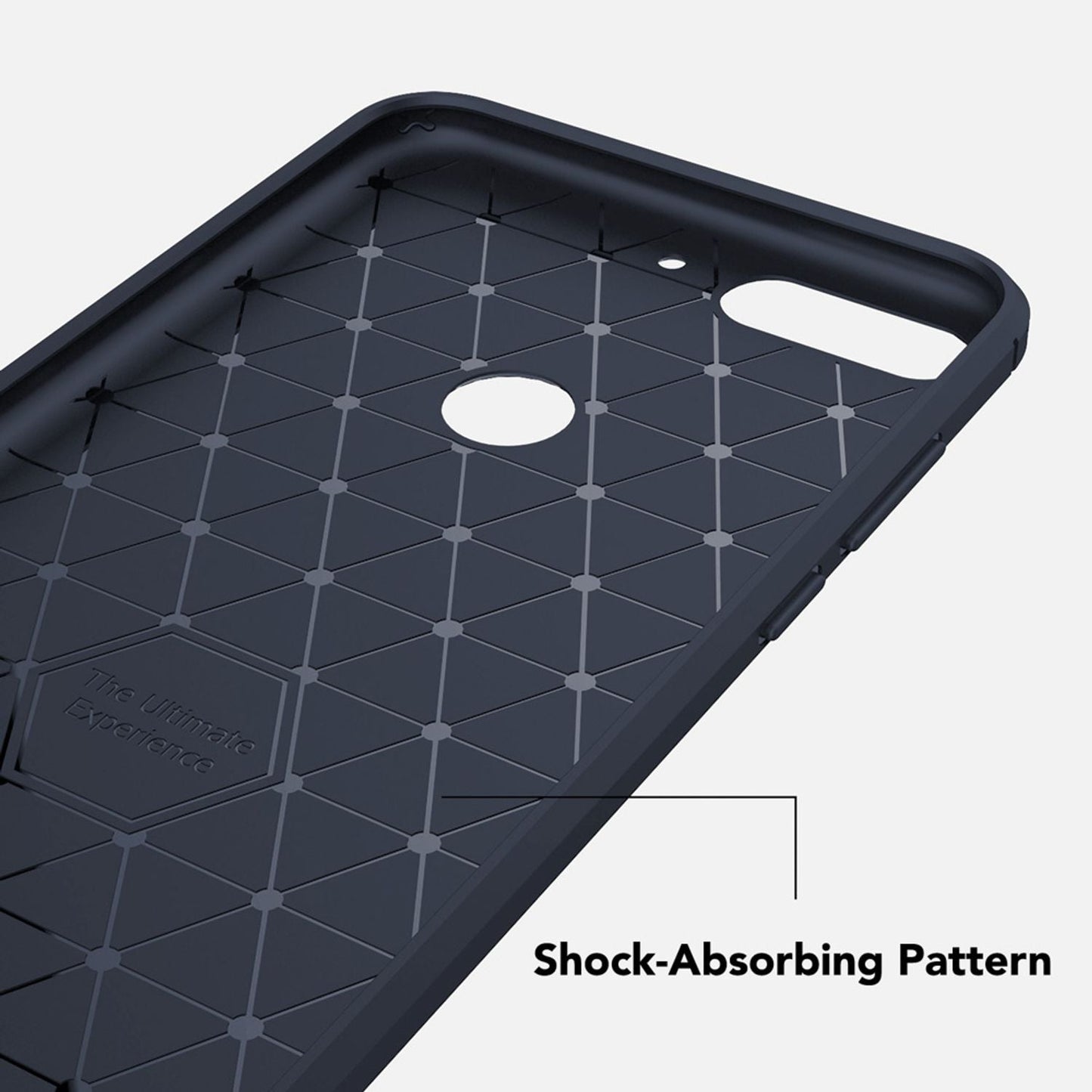 NALIA Silikonhülle für Huawei Y7 (2018) – Rutschfest & Matt – VORTEX (Gebürstete Optik & Carbon Design) – Marke aus Berlin