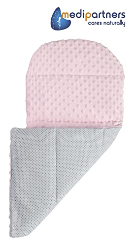 Medi Partners Babynestchen Babynest Set 100x60x15 Kuschelnest 5 teilig herausnehmbarer Einsatz Kokon Nestchen Babys Neugeborene 100% Baumwolle (REH mit Grauem Minky)