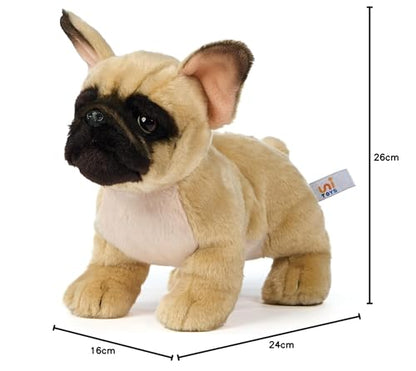 Uni-Toys - Französische Bulldogge (beige) - Ohne Leine - 26 cm (Länge) - Plüsch-Hund - Plüschtier, Kuscheltier