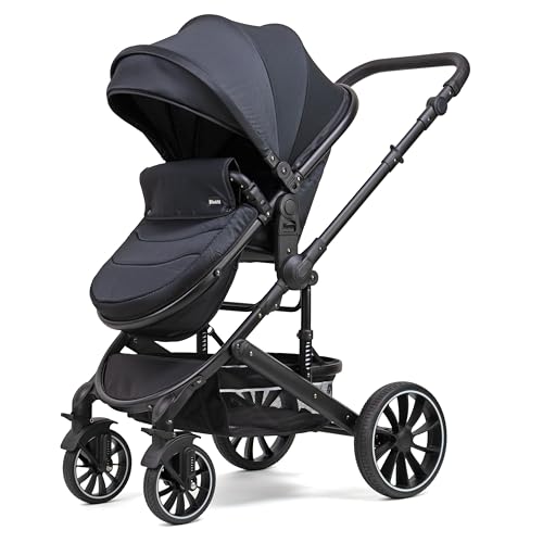 Pixini Neyla Combi Pushchair with Accessories (3-in-1 Set with Baby Seat Black/Black)