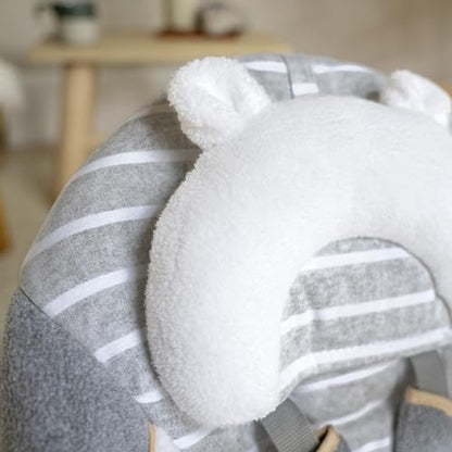 Ingenuity Hugs & Hoots zusammenklappbare & tragbare Babyschaukel, 5 Schaukelgeschwindigkeiten, 8 Melodien, 3 Naturgeräusche, Lautstärkeregulierung und Spielzeugbügel, ab der Geburt bis 9kg
