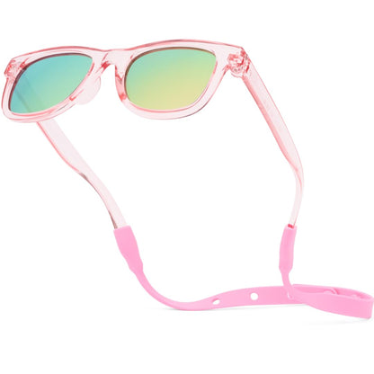 Polarized Baby Sunglasses with Strap - Unbreakable Flexible Toddler Sunglasses for Toddlers Newborn 0-24 Months