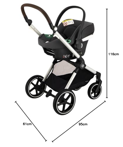 CYBEX Gold Kinderwagen EOS 2-in-1, Reisesystem, Ab Geburt bis 22 kg (ca. 4 Jahre), Lava Grey