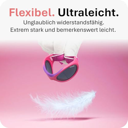Mausito BABY Sonnenbrille 0-18 Monate Mädchen I VERGLEICHSSIEGER Sonnenbrille Baby 100% UV-Schutz I BIEGSAM & verstellbares Band I Schadstofffrei I Europäisches Design für Kinder gemacht