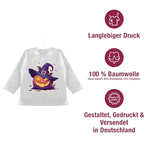 Shirtracer - Baby Long Sleeve Shirt - Babies - Scary Pumpkin | Scary Witch Pumpkin | Scary Pumpkin | Spooky Pumpkin | Pumpkin Face Halloween