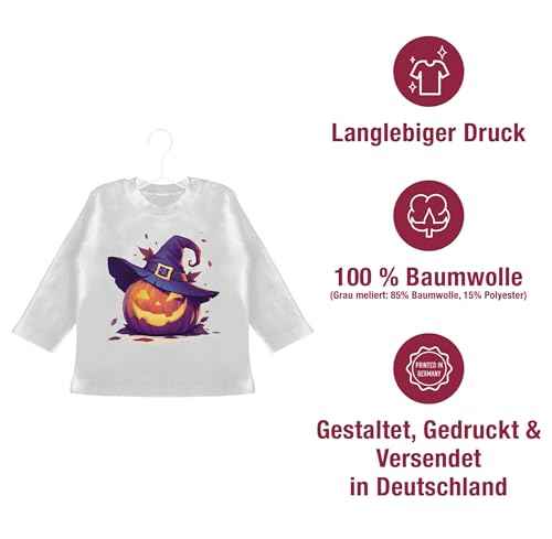Shirtracer - Baby Long Sleeve Shirt - Babies - Scary Pumpkin | Scary Witch Pumpkin | Scary Pumpkin | Spooky Pumpkin | Pumpkin Face Halloween