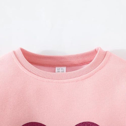 Mädchen Herz Pullover Baumwolle Kinder Valentinstag Sweatshirt Crew Neck Langarm Winter Kleidung Tops 2-7 Jahre