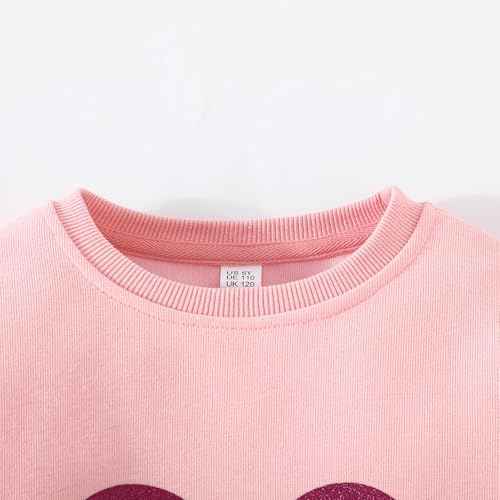 Balkorith Girls' Heart Pullover Cotton Children's Valentine's Day Sweatshirt Crew Neck Long Sleeve Winter Clothing Tops 2-7 Years