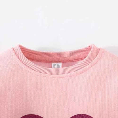 Balkorith Girls' Heart Pullover Cotton Children's Valentine's Day Sweatshirt Crew Neck Long Sleeve Winter Clothing Tops 2-7 Years