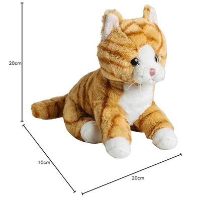 Mollis Kuscheltier - Kuschelkatze - 20 cm - Plüschtier-Katze - Kinder-Kuscheltier - weiches Stofftier für Kinder und Babys (Orange)